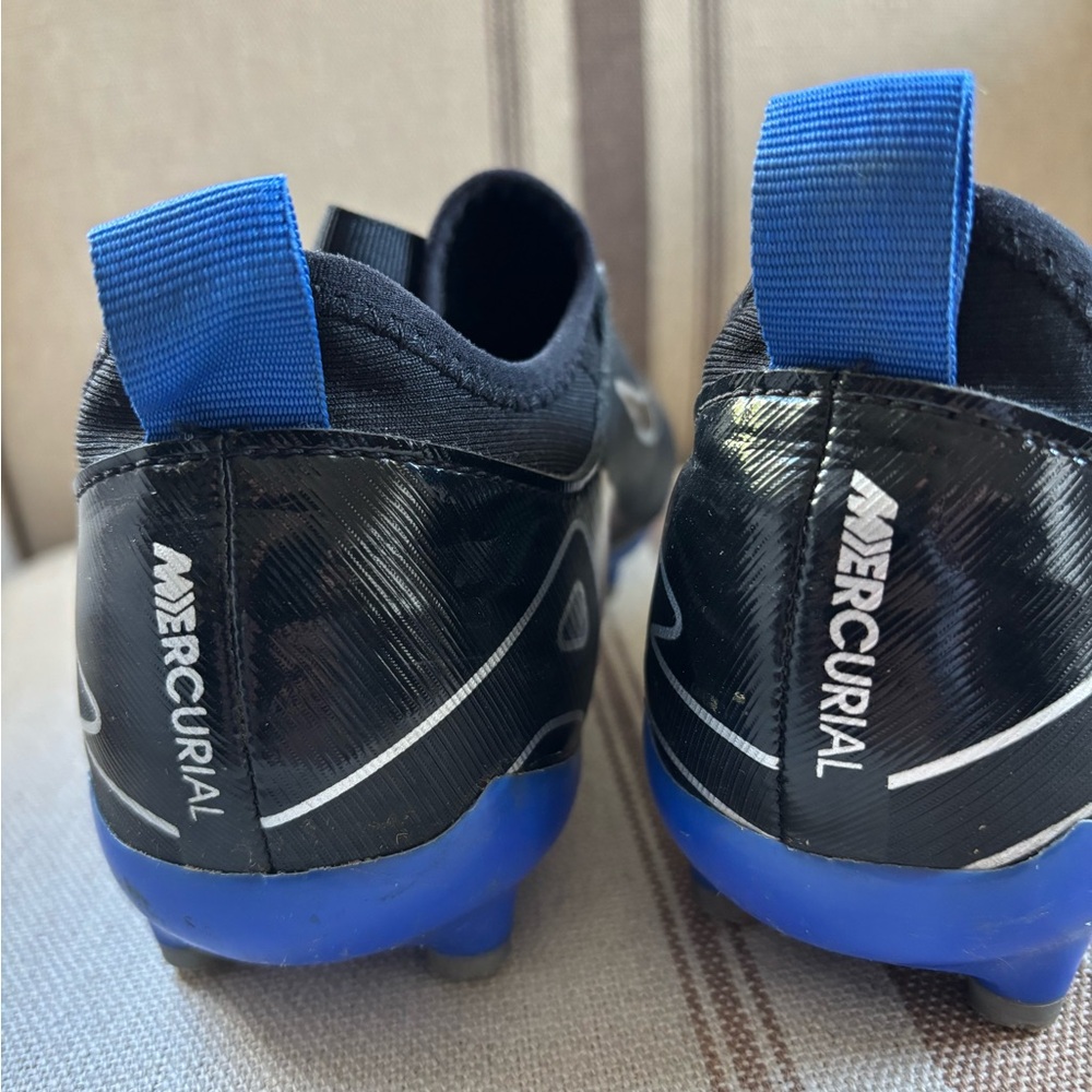 Nike Mercurial Kids Soccer cleats- Black and Blue